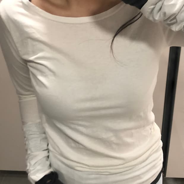 빈티지 레이어드 셔링 티셔츠