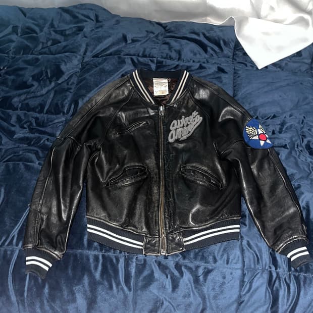 아비렉스 가죽 바시티 자켓 S