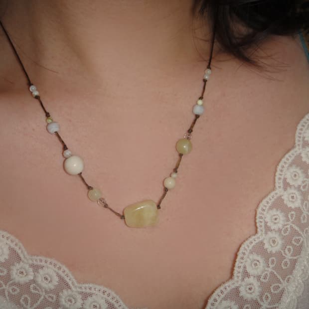 Lemon bite 레몬 한입 비즈 목걸이