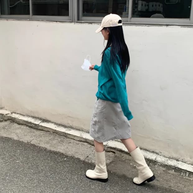 미디 나일론 스트링 스커트