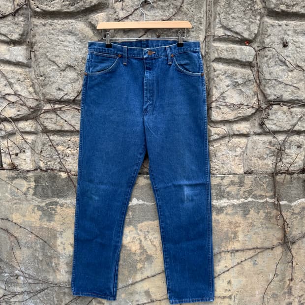 90s 랭글러 빈티지 13mwz 카우보이컷 usa 워싱 데님 팬츠