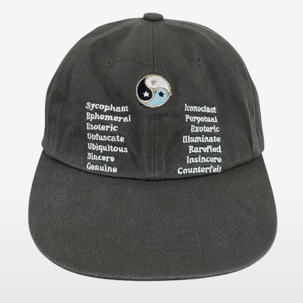 Yin Yang Washed Cap Charcoal