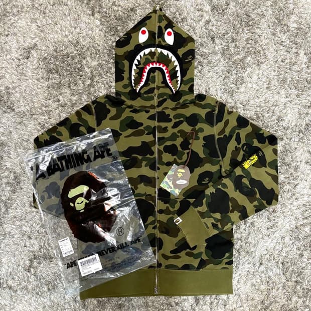 베이프 녹계 후드집업 L