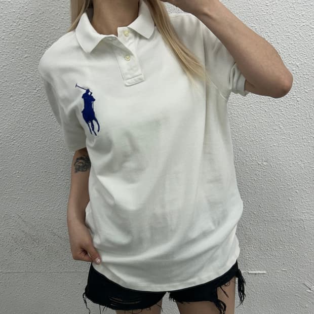 폴로 랄프로렌 블루빅포니 화이트 pk반팔 L