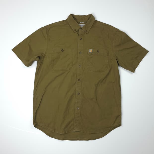 칼하트 릴렉스드핏 반팔 워크셔츠 브라운 (L)