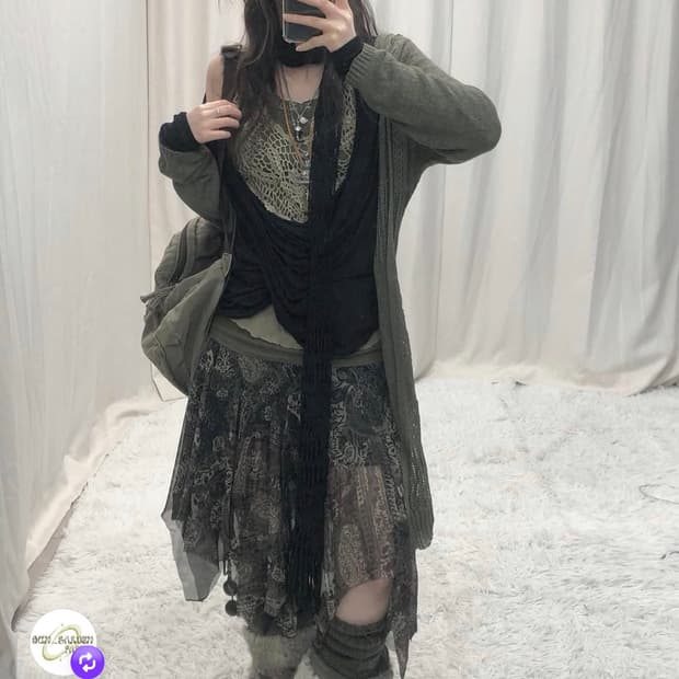 급전) 썬가든파티 선가든파티 카키 오리엔탈 코디 세트