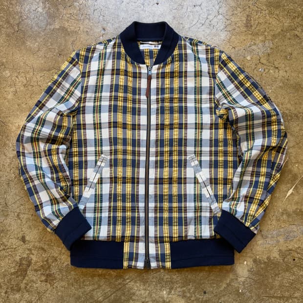 Jw 앤더슨 x 유니클로 체크 블루종 재킷