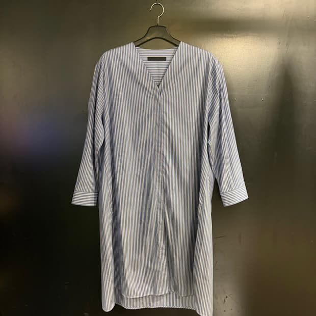 준지 스트라이프 롱 셔츠