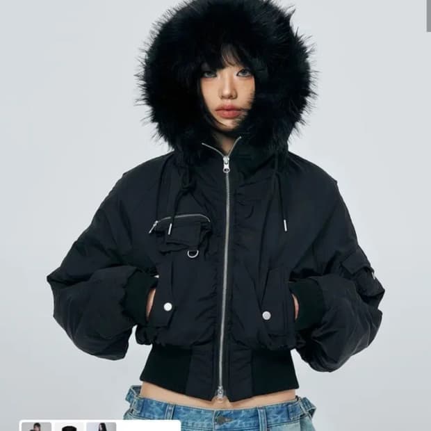 스키즘인듀싱 후드 후디 푸퍼 재킷 패딩 블랙