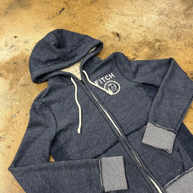 아베크롬비 데님st 네이비 그레이 후드집업