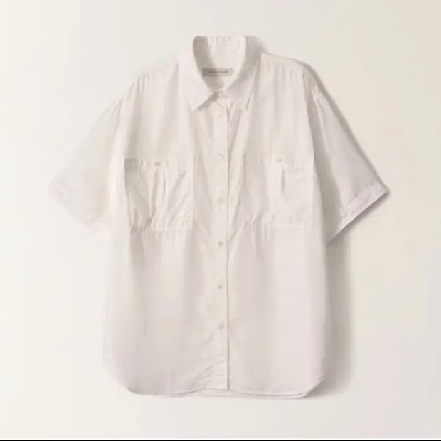 낫띵리튼 - 칼라 투 포켓 셔츠 ( 화이트 fee )