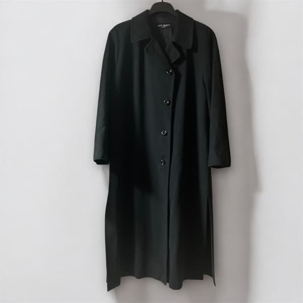 퓨어 캐시미어100 블랙 롱코트