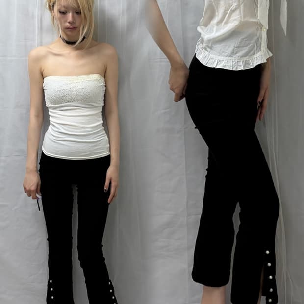 [Vintage] Pearl Detail Bootcut pants