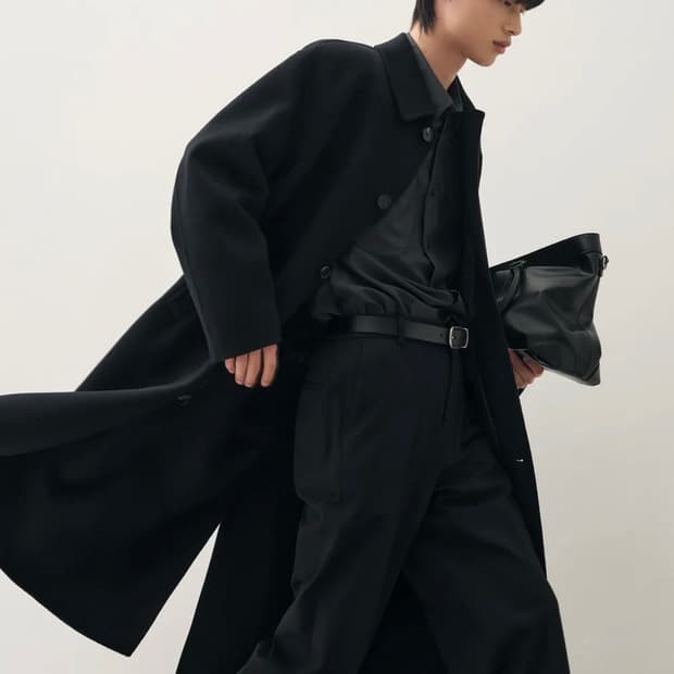 [품절 제품]드로우핏x노이어 핸드메이드 캐시미어 발마칸 코트 블랙 XL