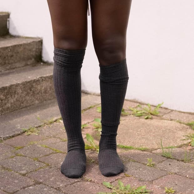 [230-250]베이스레인지 26ss 오버 니삭스/블랙 멜란지