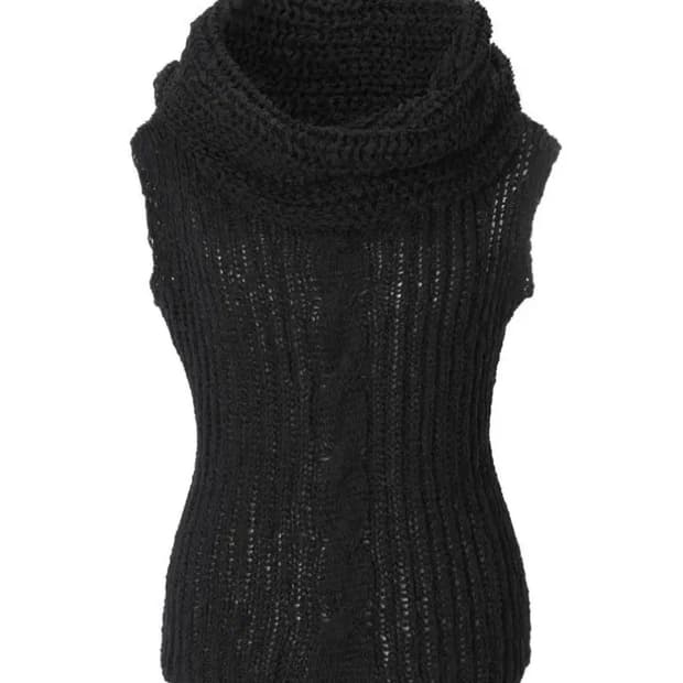 (새제품) 쓰리타임즈 케이블 니트 터틀넥 블랙