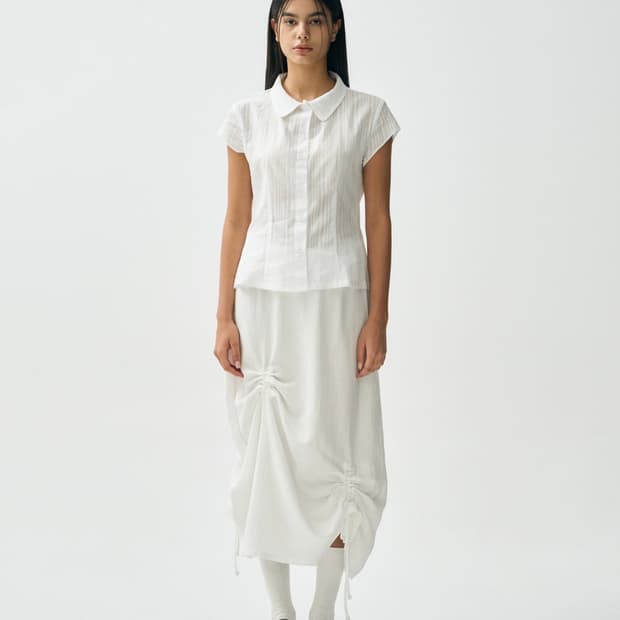 Gauze Stopper Skirt White