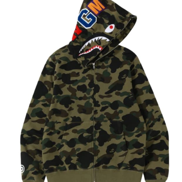 베이프 녹계 샤크 후드집업 M