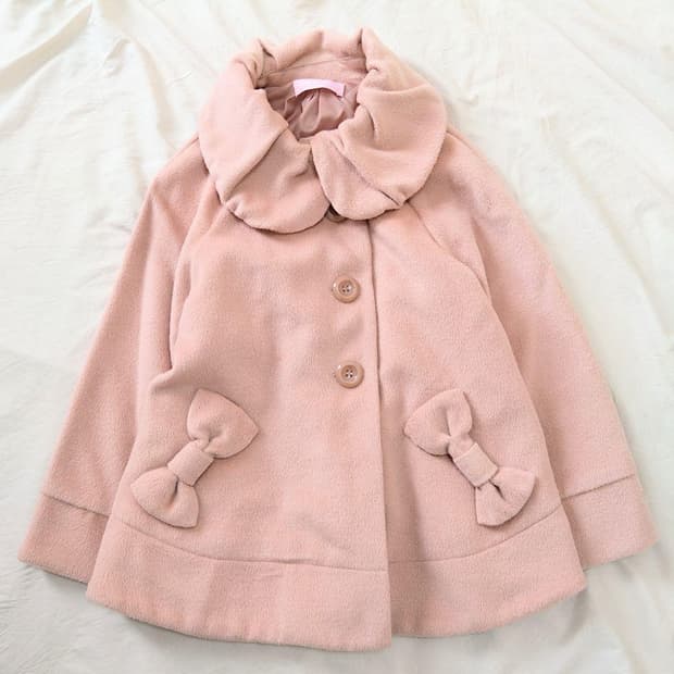 메조피아노 라떼핑크 판초 케이프 코트 라떼갸루 히메갸루 앙크루즈 