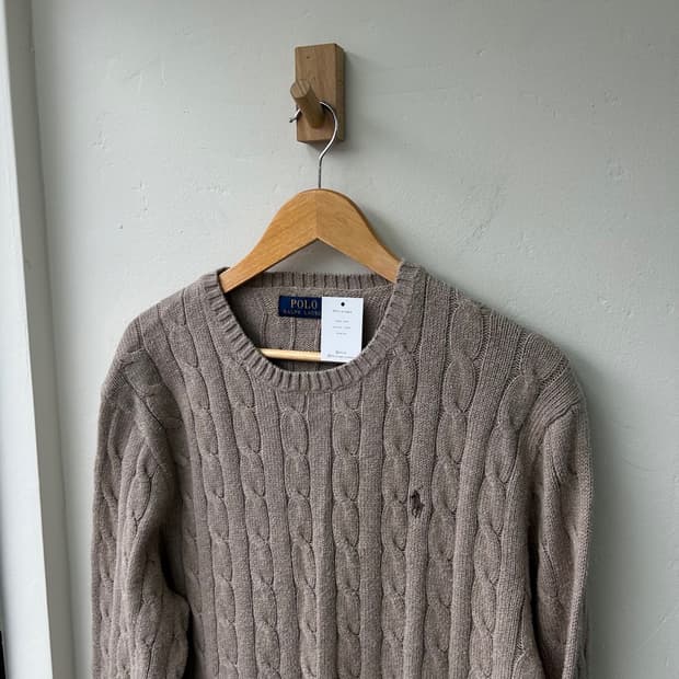 15958 - 폴로 랄프로렌 베이지 케이블 니트 