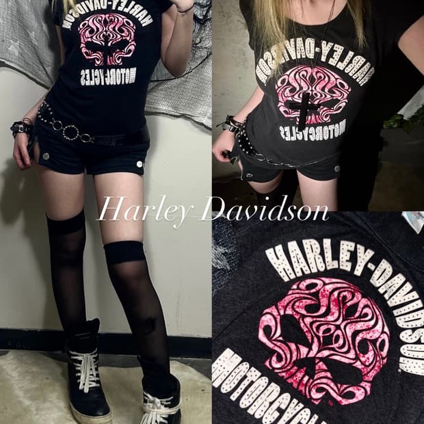 Harley Davidson punk cubic skull top