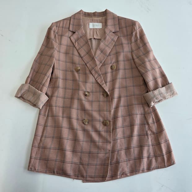 타임 한섬 여성 체크 무늬 자켓 82-94-160
