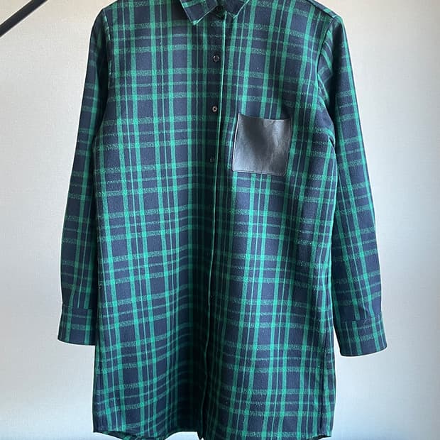 마쥬 그린 체크 원피스