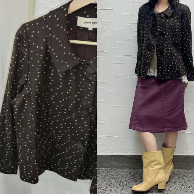 mocha gold dot jacket