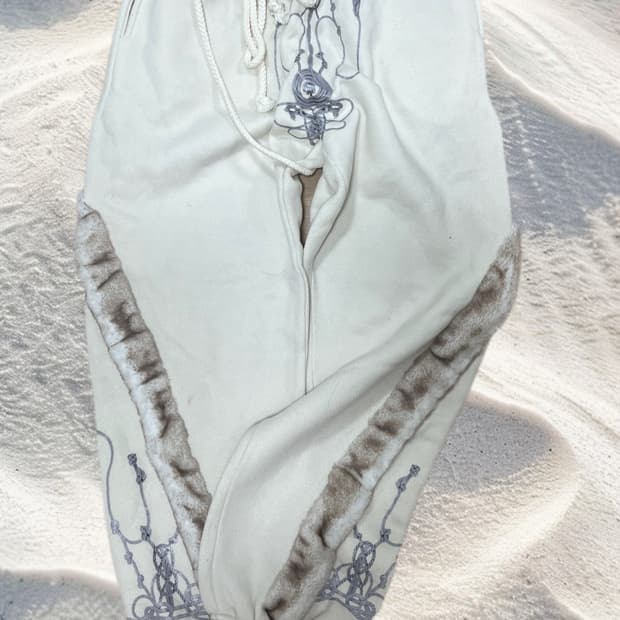 오호스 fur trim rope pants 