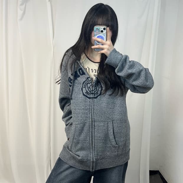 Abercrombie grey zip-up hoodie