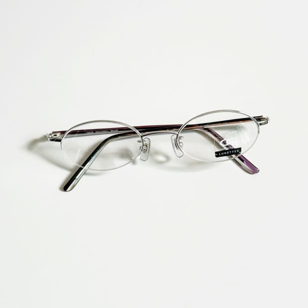 OGIS Occhiali 실버 메탈 오벌 반무테 빈티지 안경