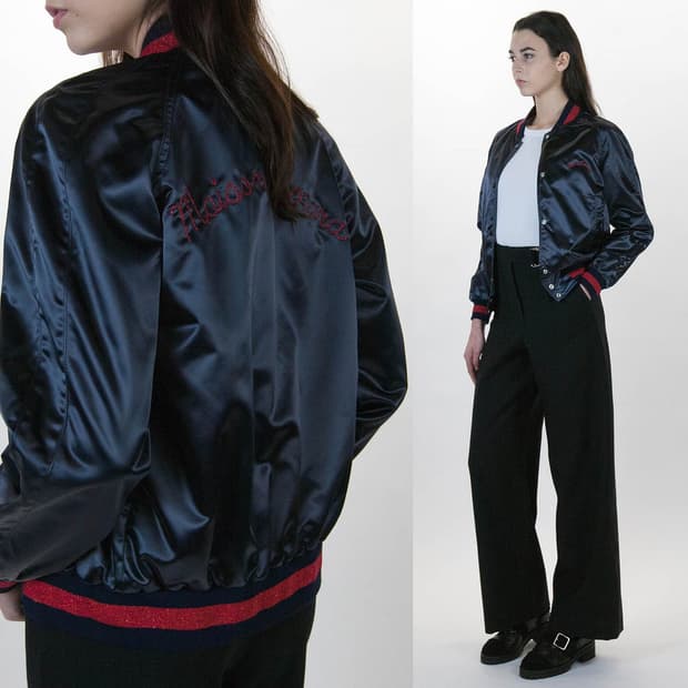 메종키츠네 새틴 테디 블루종