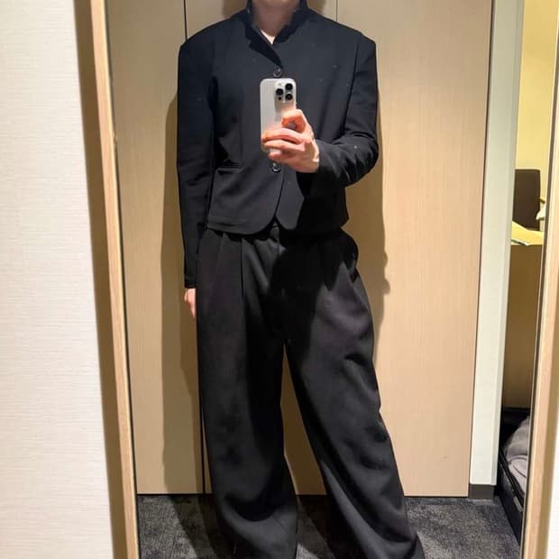 [DOJINOI] POT CROP JACKET BLACK 블레이저자켓