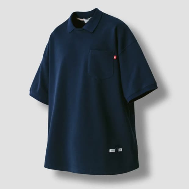 앵글런 네이비 포켓 반팔 카라티