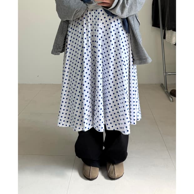 빈티지 도트 스커트