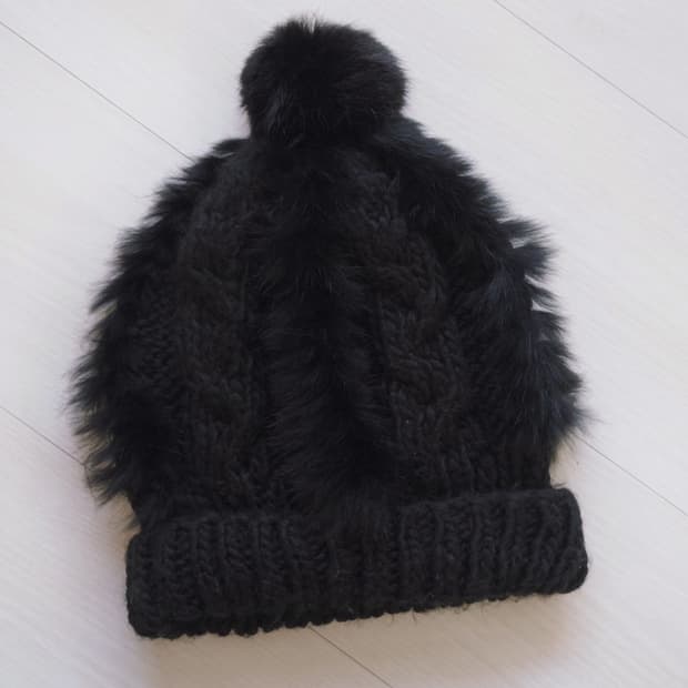 [COMME CA ISM] black pur beanie