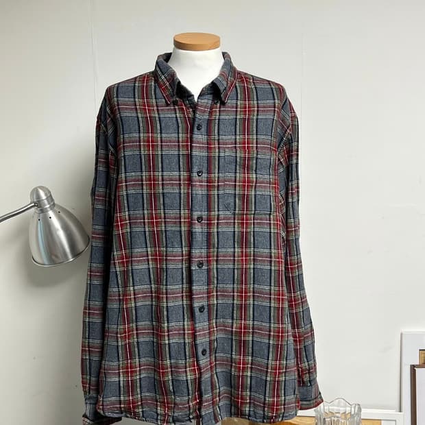 엘엘빈 LLBean 그레이 레드 체크셔츠 XL