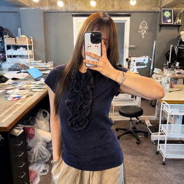 Ralph Lauren Ruffle Henley Tee