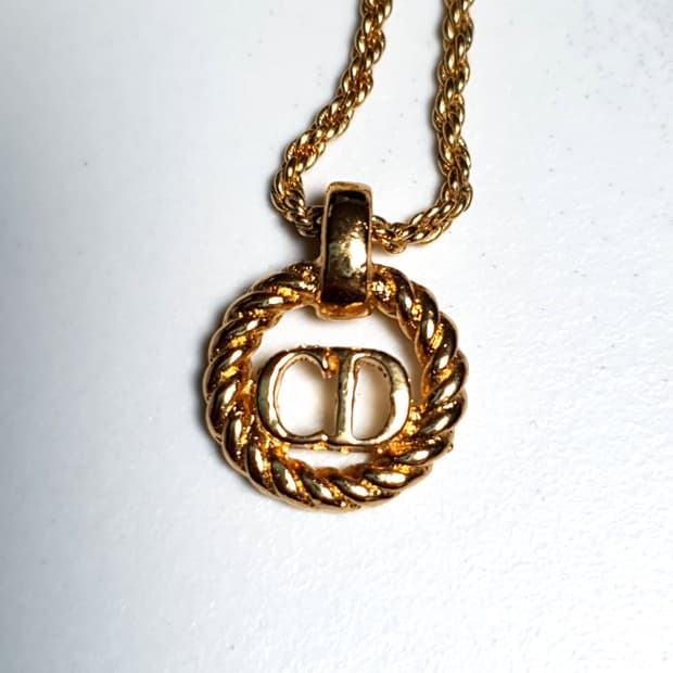 디올 CD 로고 금장 빈티지 목걸이