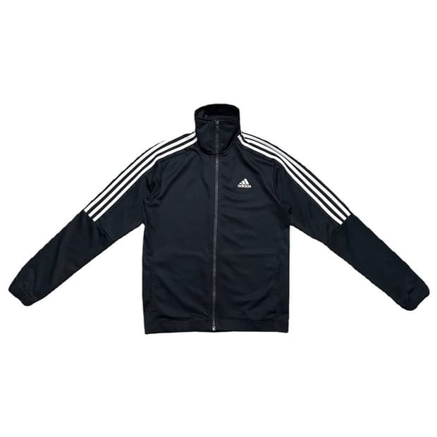 아디다스 3-스트라이프 루즈 핏 더블니트 트랙탑 블랙 S