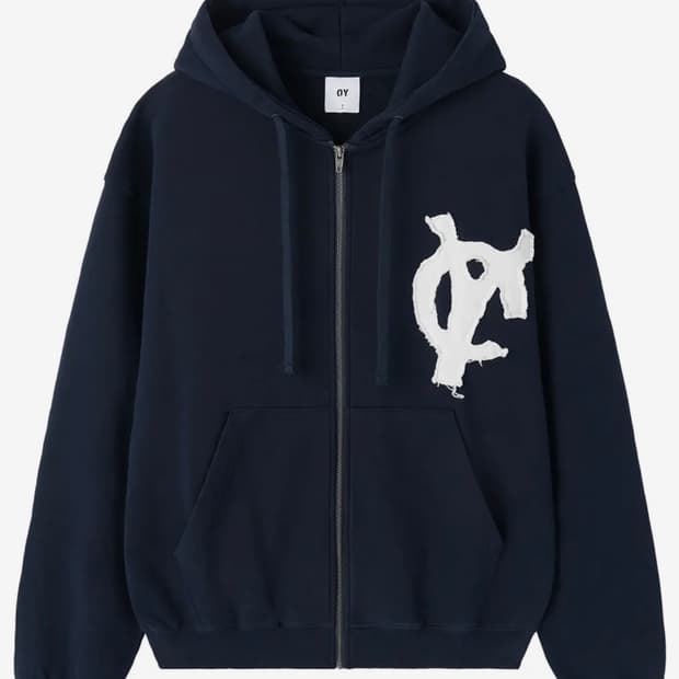 오와이 네이비 후드집업