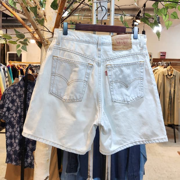 90s LEVIS 리바이스 미국산 551 연청 빈티지 데님 반바지