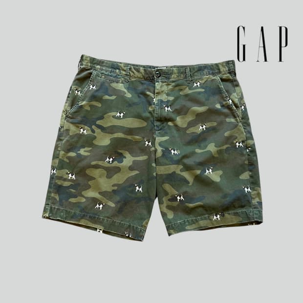[38]GAP 갭 카모 강아지자수 빅사이즈 반바지