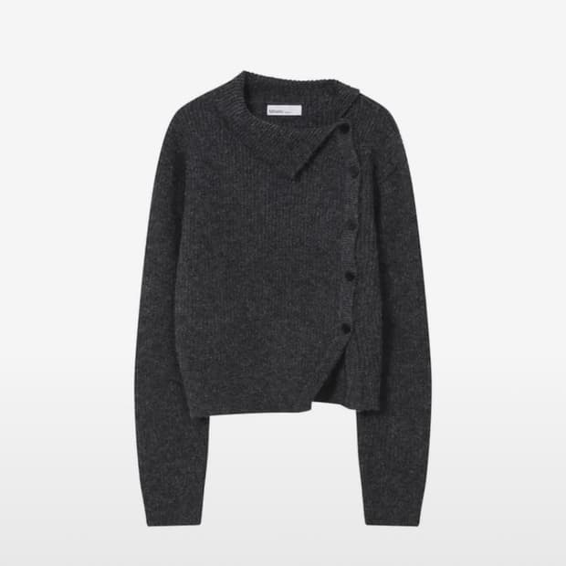 미세키서울 Side button knit CHARCOAL