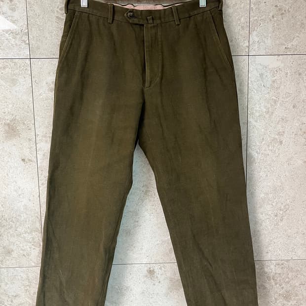 로로피아나 올리브 그린 코튼 팬츠 50 정품
