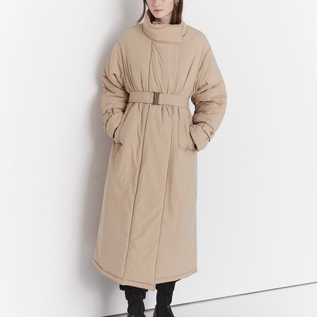 모우트 하이넥 롱패딩코트