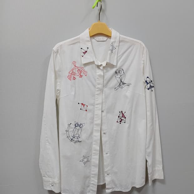 SJ SJ 화이트 자수 셔츠 여성 55