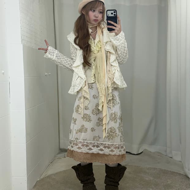 엑시즈팜 화이트 베이지 페어리 코디세트