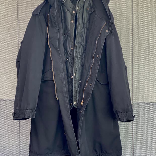  스톤아일랜드 패딩 이너 + 복각 M1951 피쉬테일 야상 L + XL