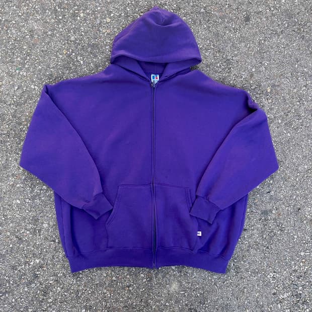 빈티지 90s 러셀 후드 집업